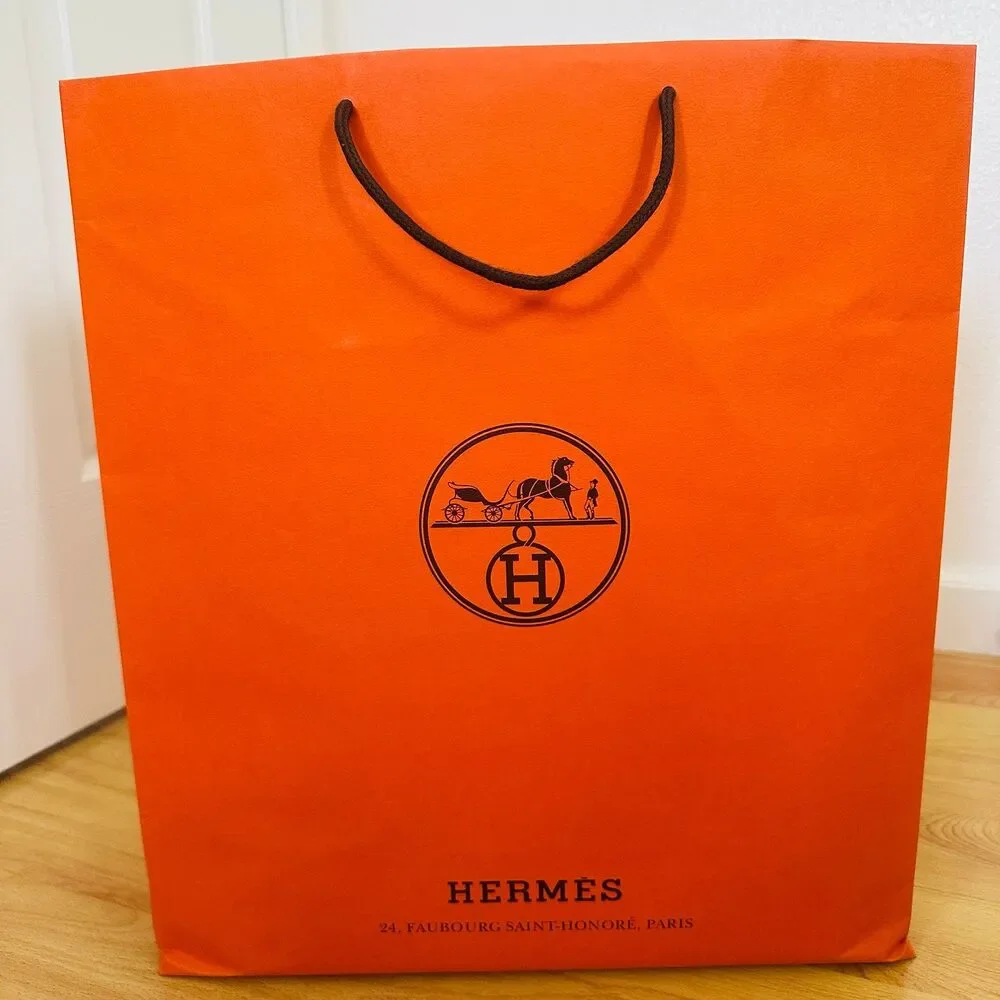 Hermes Paper Shopping Bag - orange large, 18.5